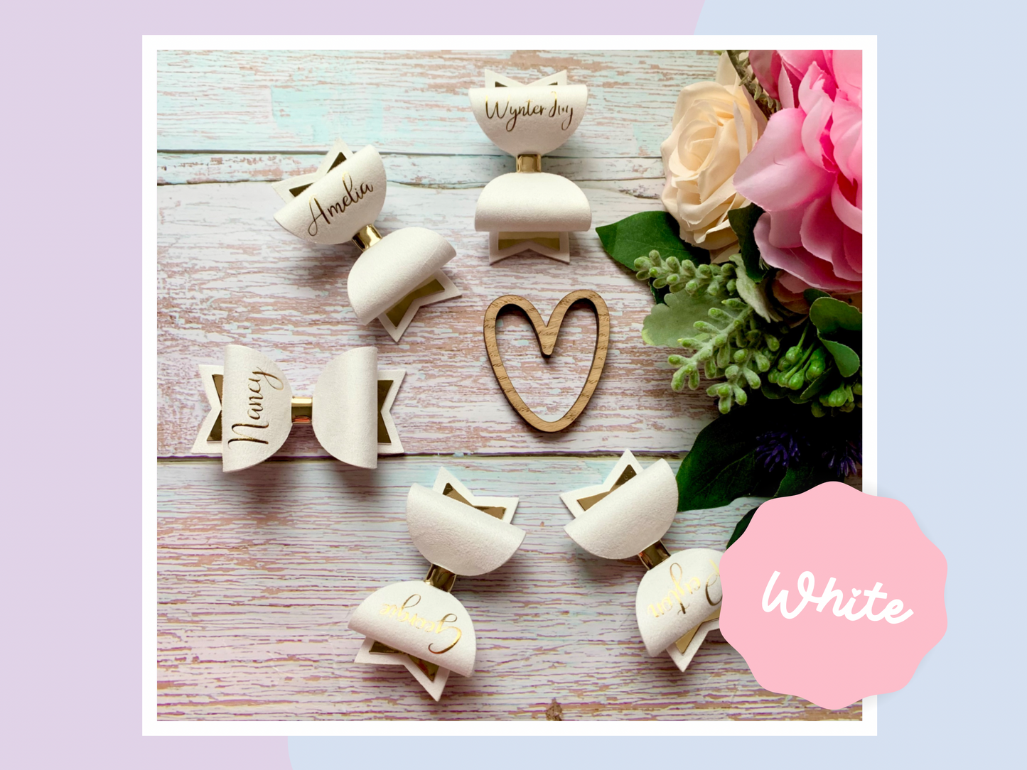 Faux Suede Personalised Hair Bow, School Bows