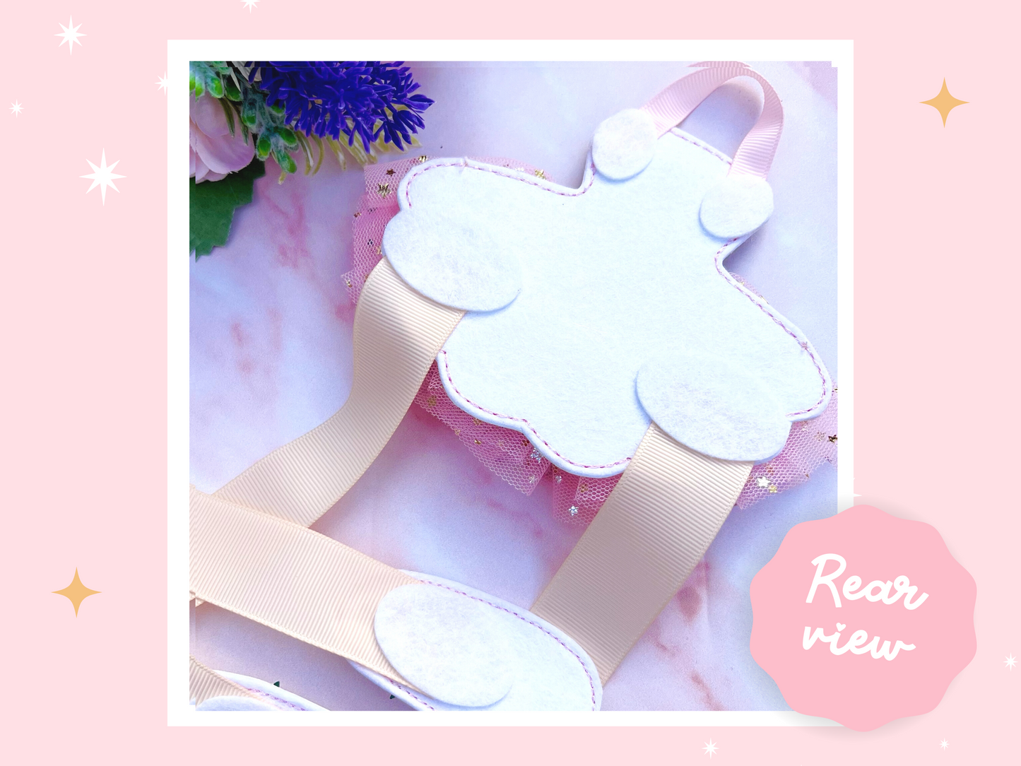 White Ballerina Hair Bow Holder