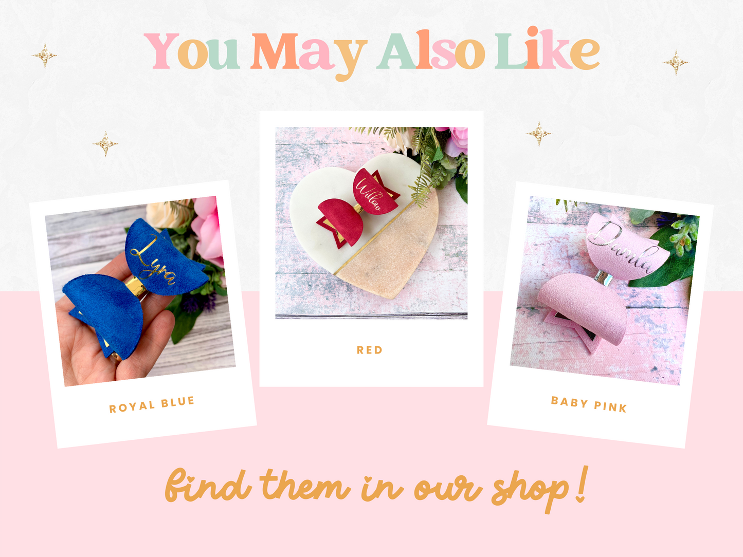 Personalised Red Satin Bow, Gold Glitter Name Bow