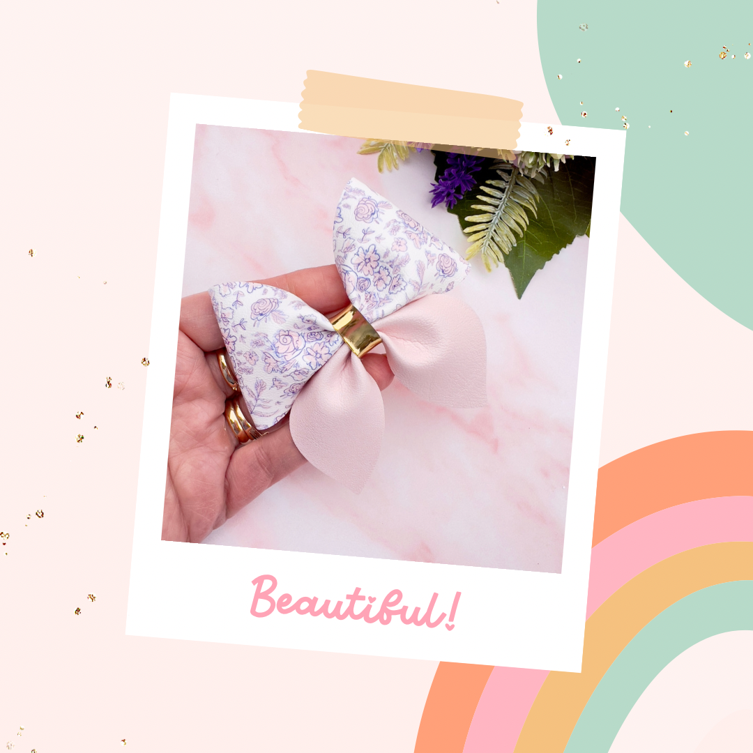 Spring floral pinch Hair Bow