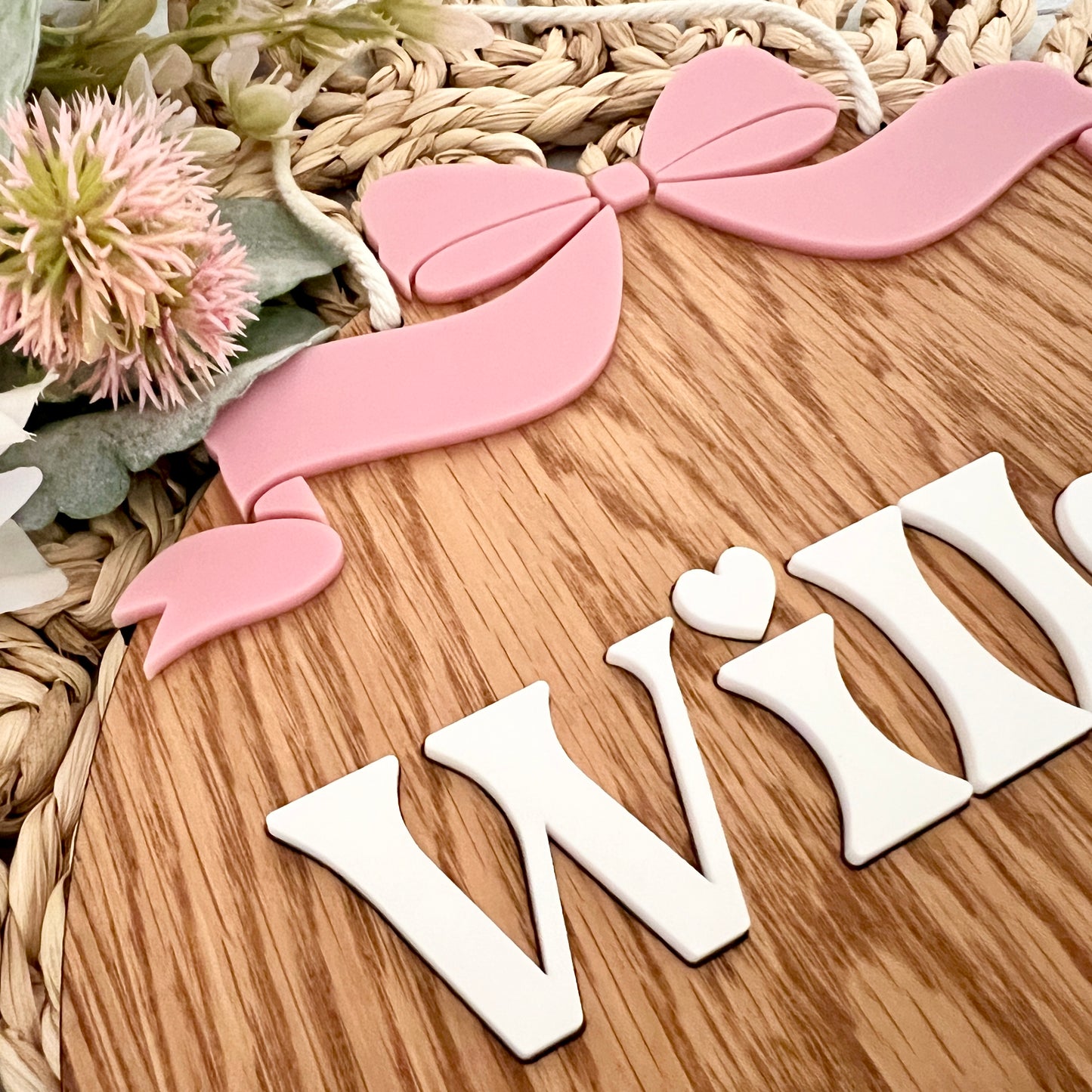 Personalised Wooden Coquette Macramé Hair Bow Holder