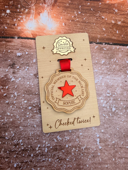 Personalised Nice List Medal | Santa’s Nice List | Christmas Keepsake