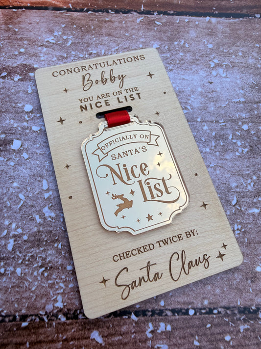 Gold Nice List Medal | Santa’s Nice List | Christmas Keepsake