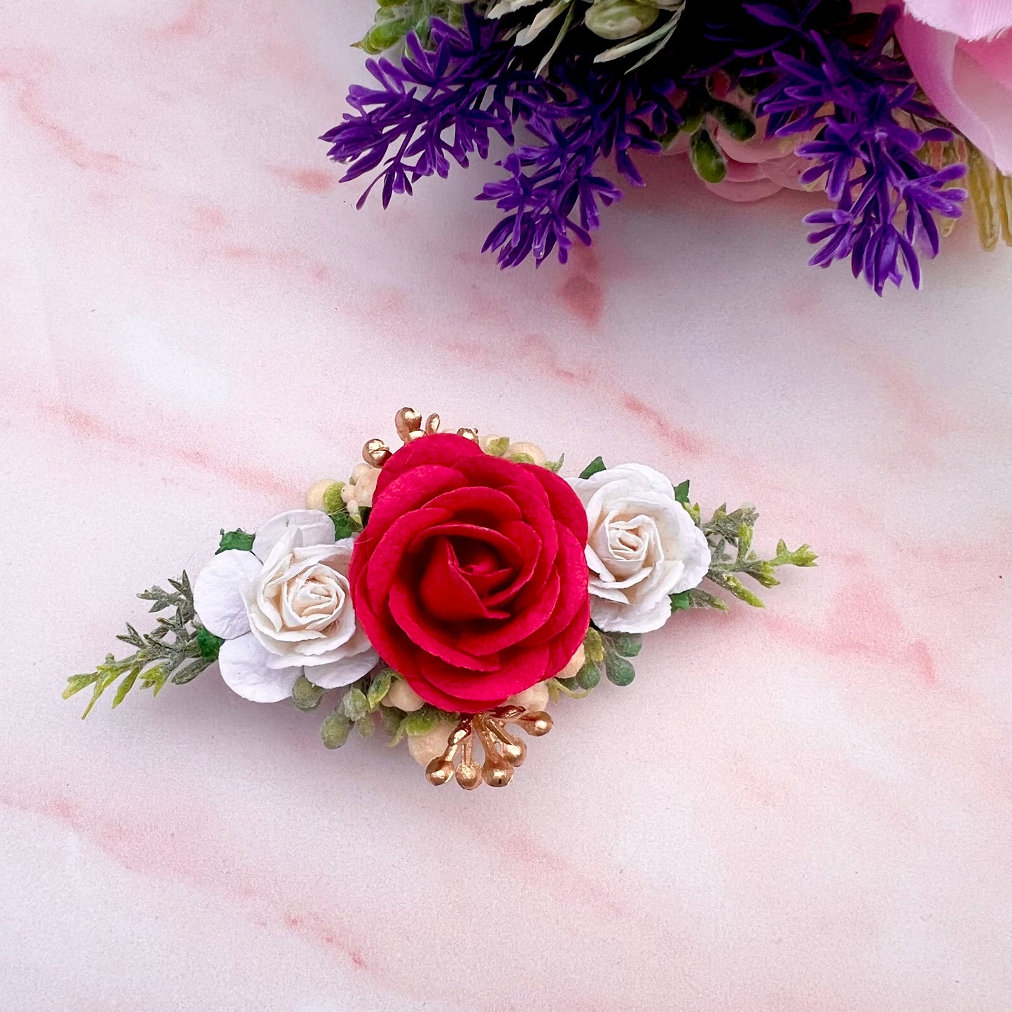 Valentine flower clip