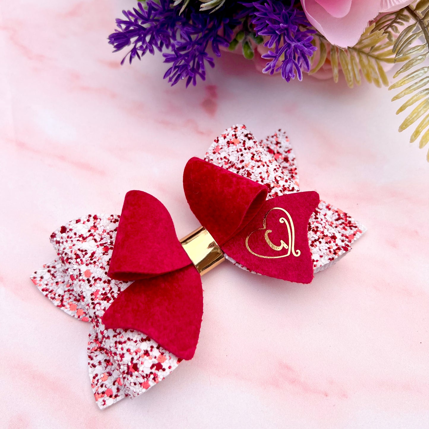 Valentine Monogram Bow