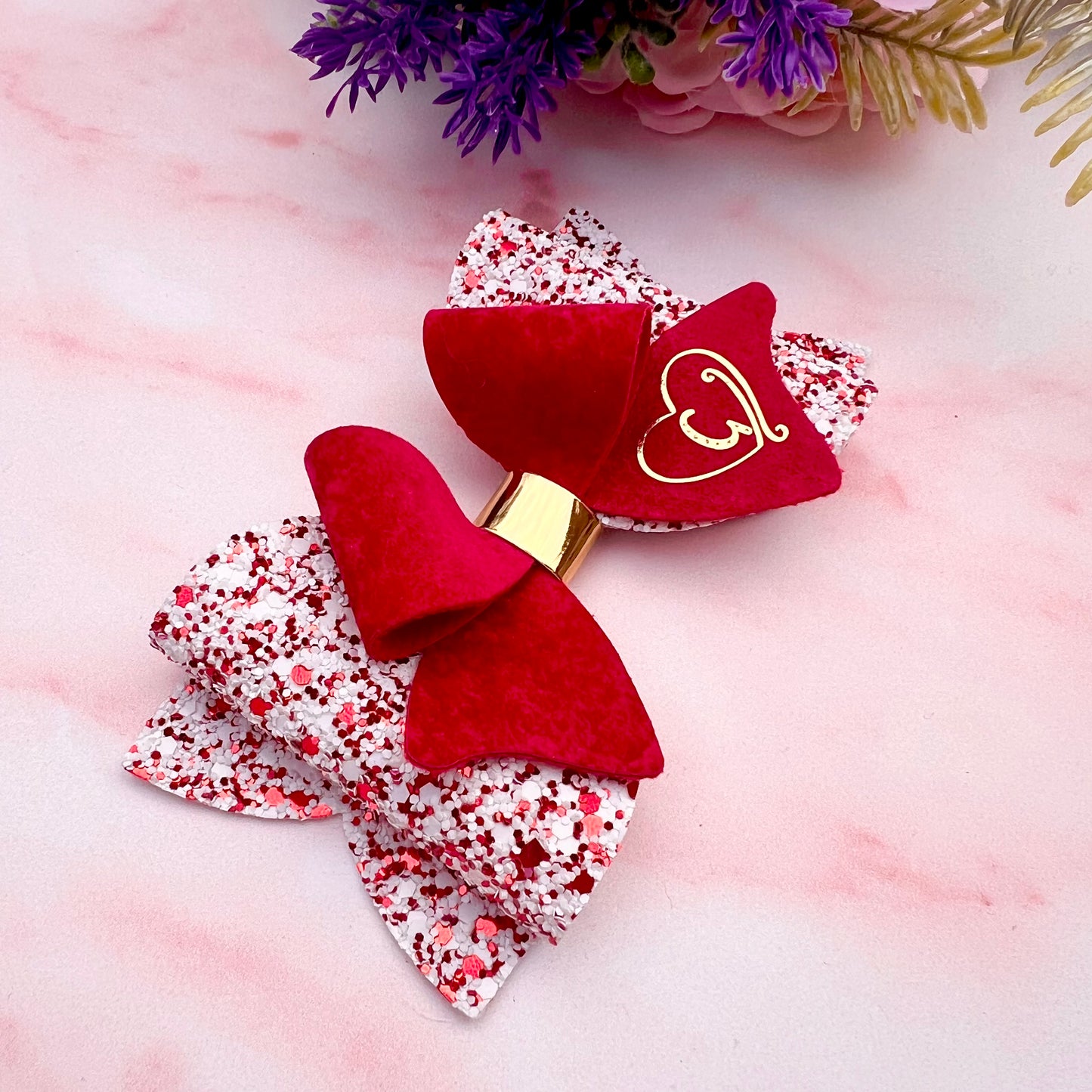 Valentine Monogram Bow