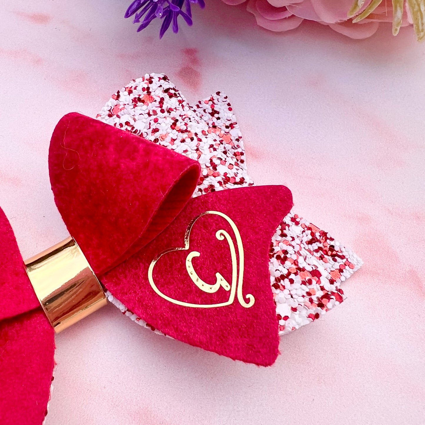 Valentine Monogram Bow