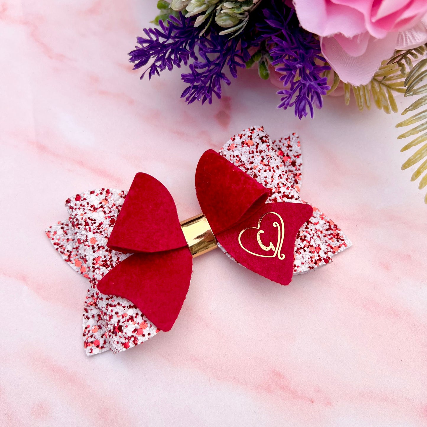 Valentine Monogram Bow