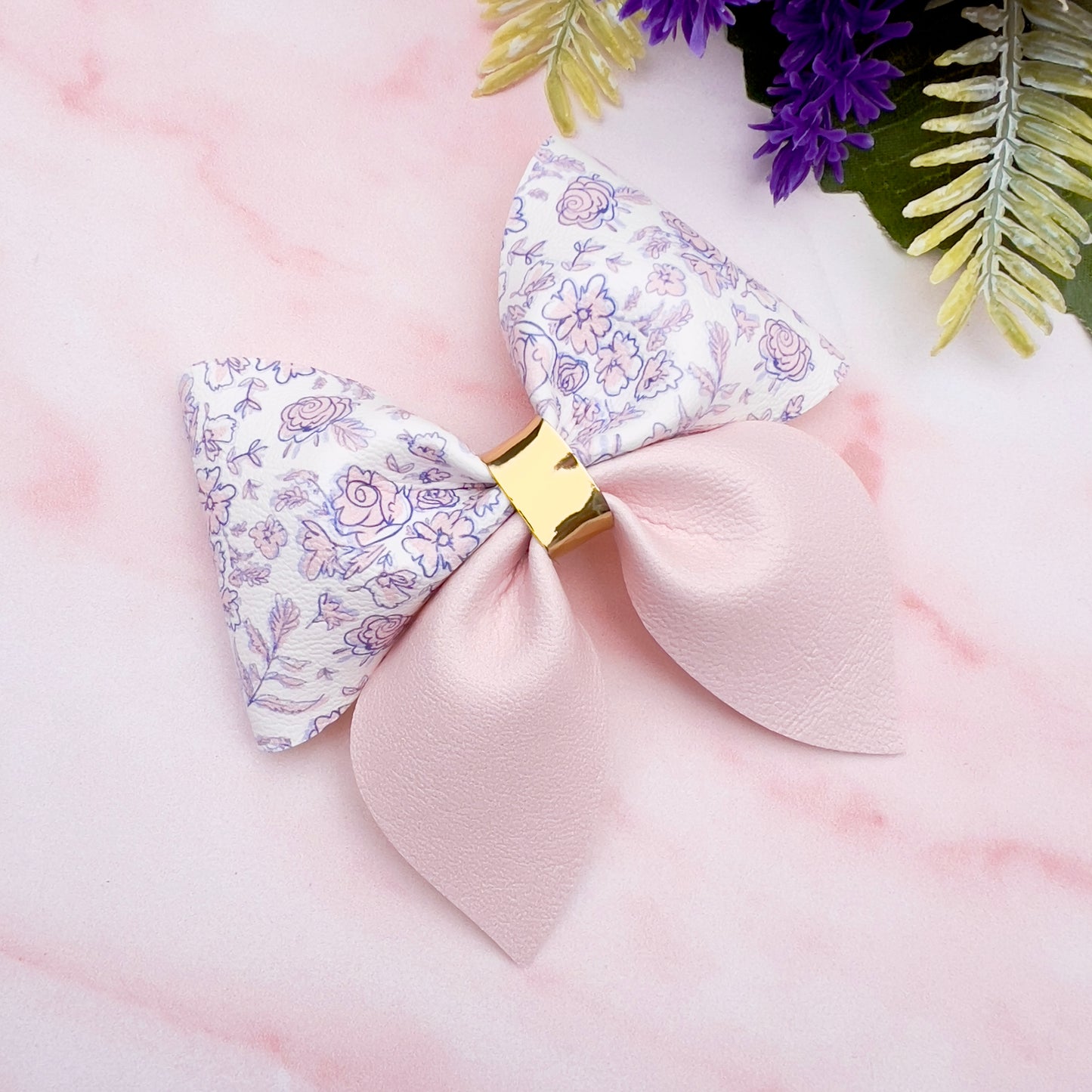 Spring floral pinch Hair Bow
