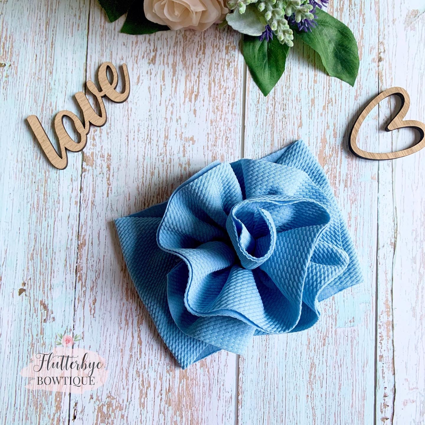 Soft flower head wrap, stretchy baby headband