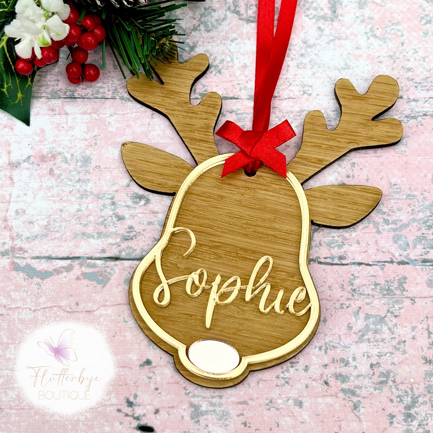 Personalised Reindeer Decoration