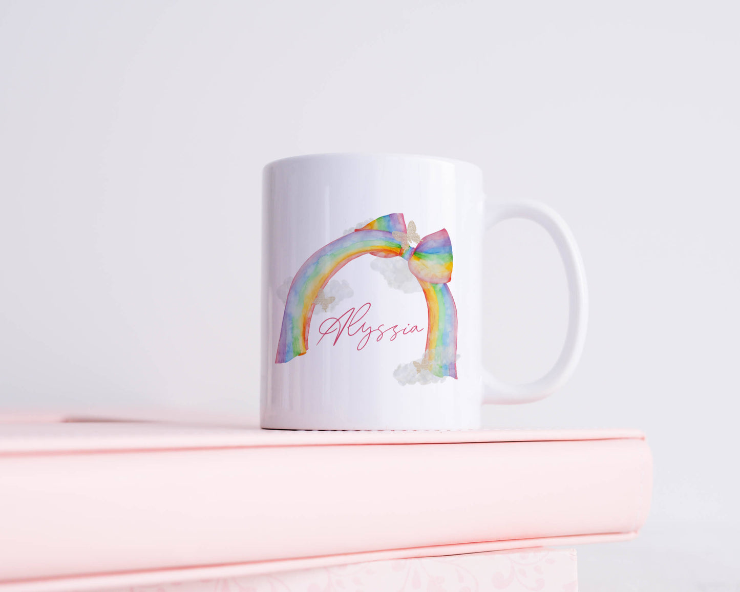 Personalised Ribbon Rainbow Mug