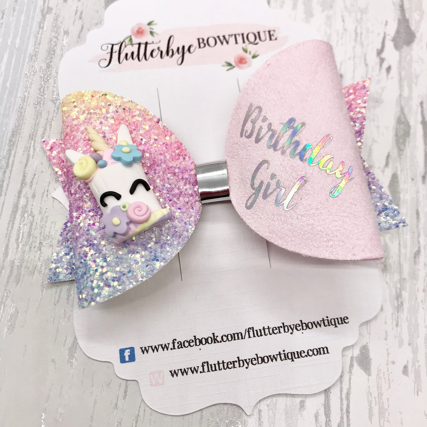 Birthday Hair Bows, Birthday Cake Hair Bow - Flutterbye Bowtique