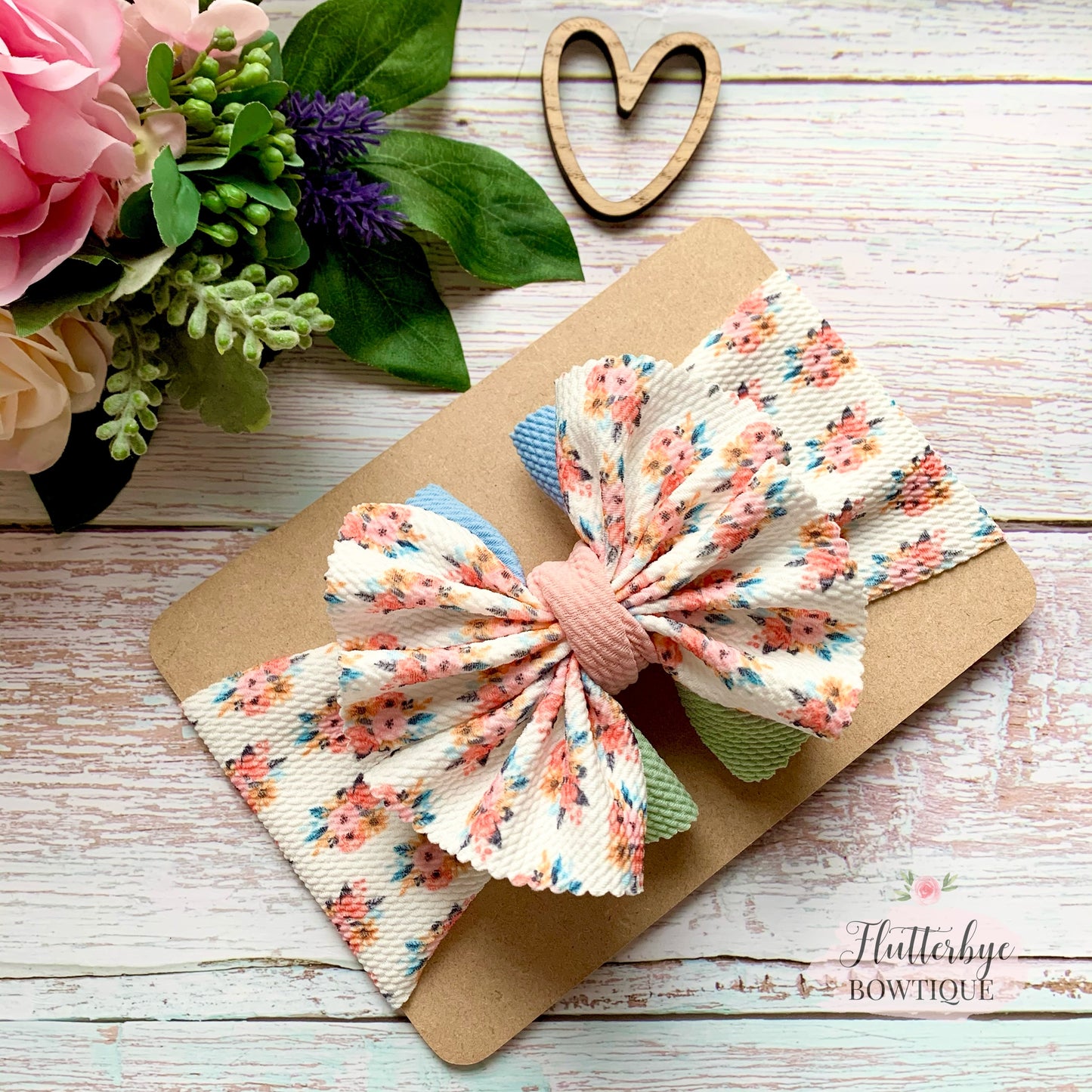 Spring Floral Ruffle head wrap, stretchy baby headband