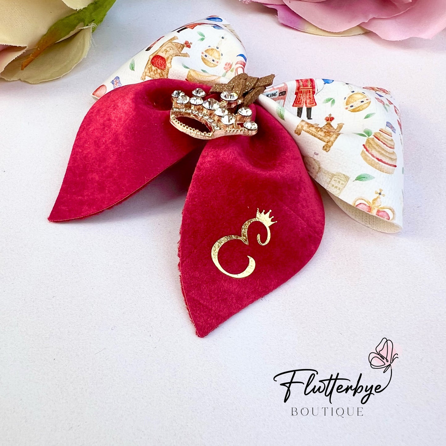 Coronation Pinch Crown Charm Hair Bow