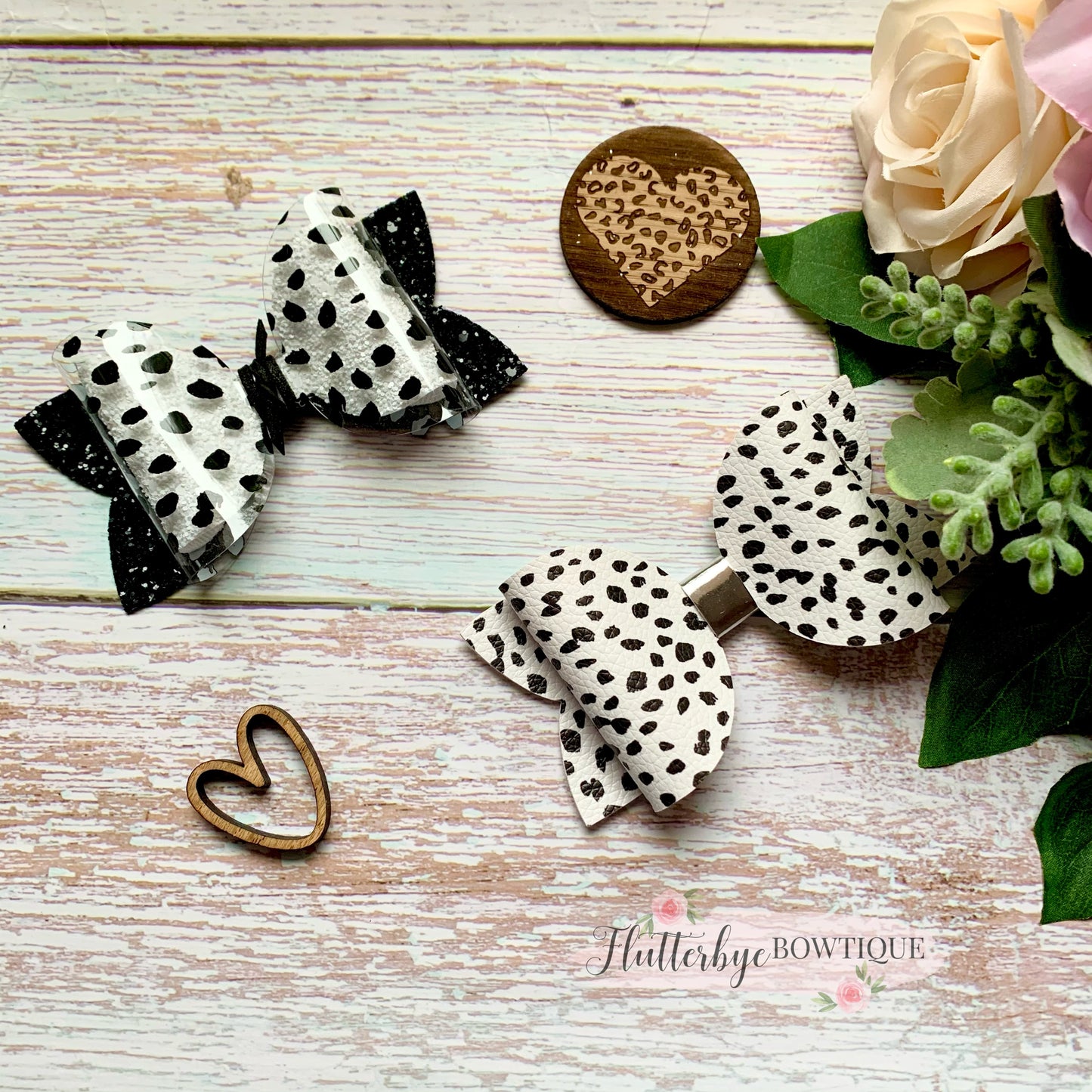 Monochrome Dalmatian Hair Bows