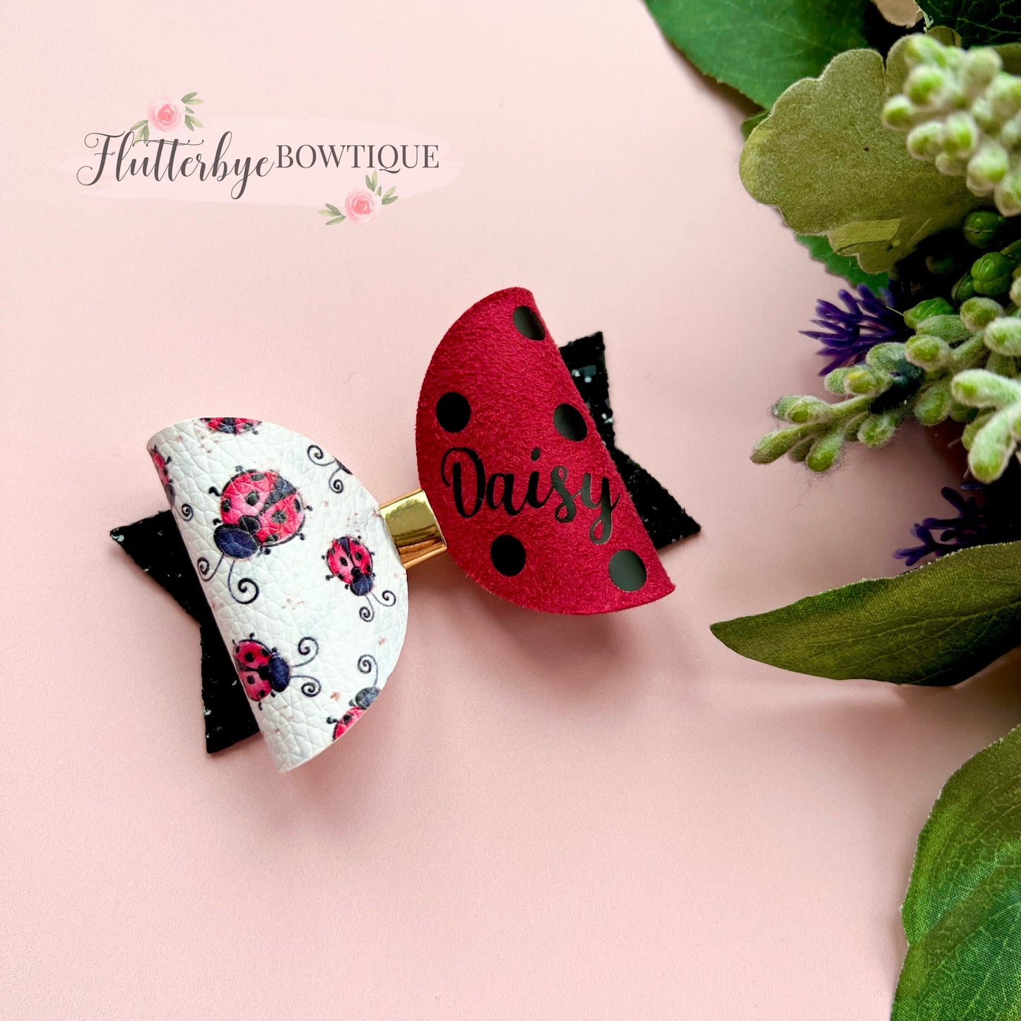 Personalised Ladybird Hair Bow
