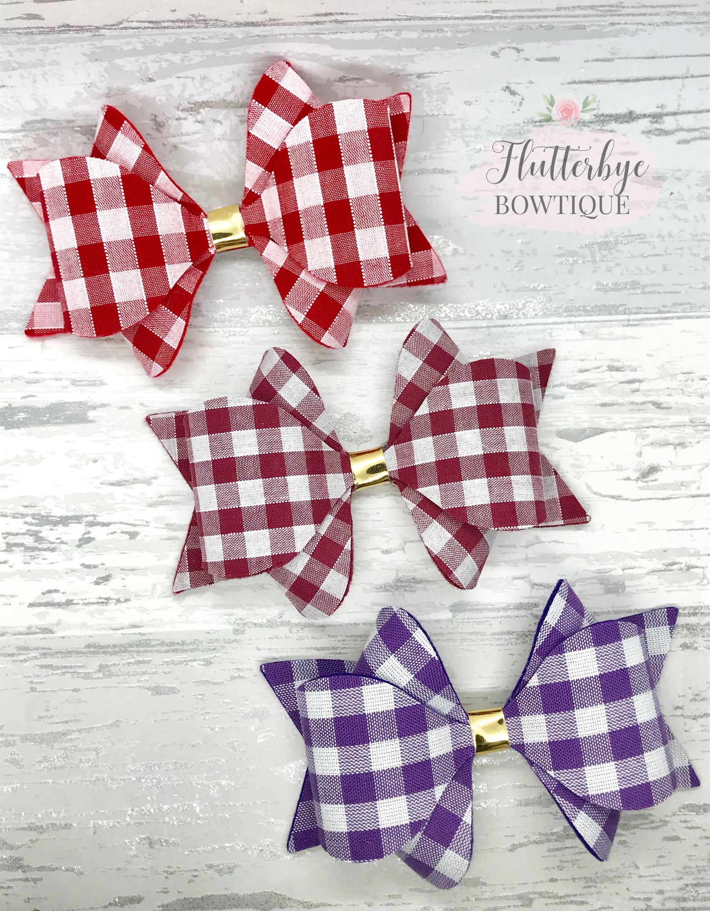 Small School 3 Bow Set - Flutterbye Bowtique