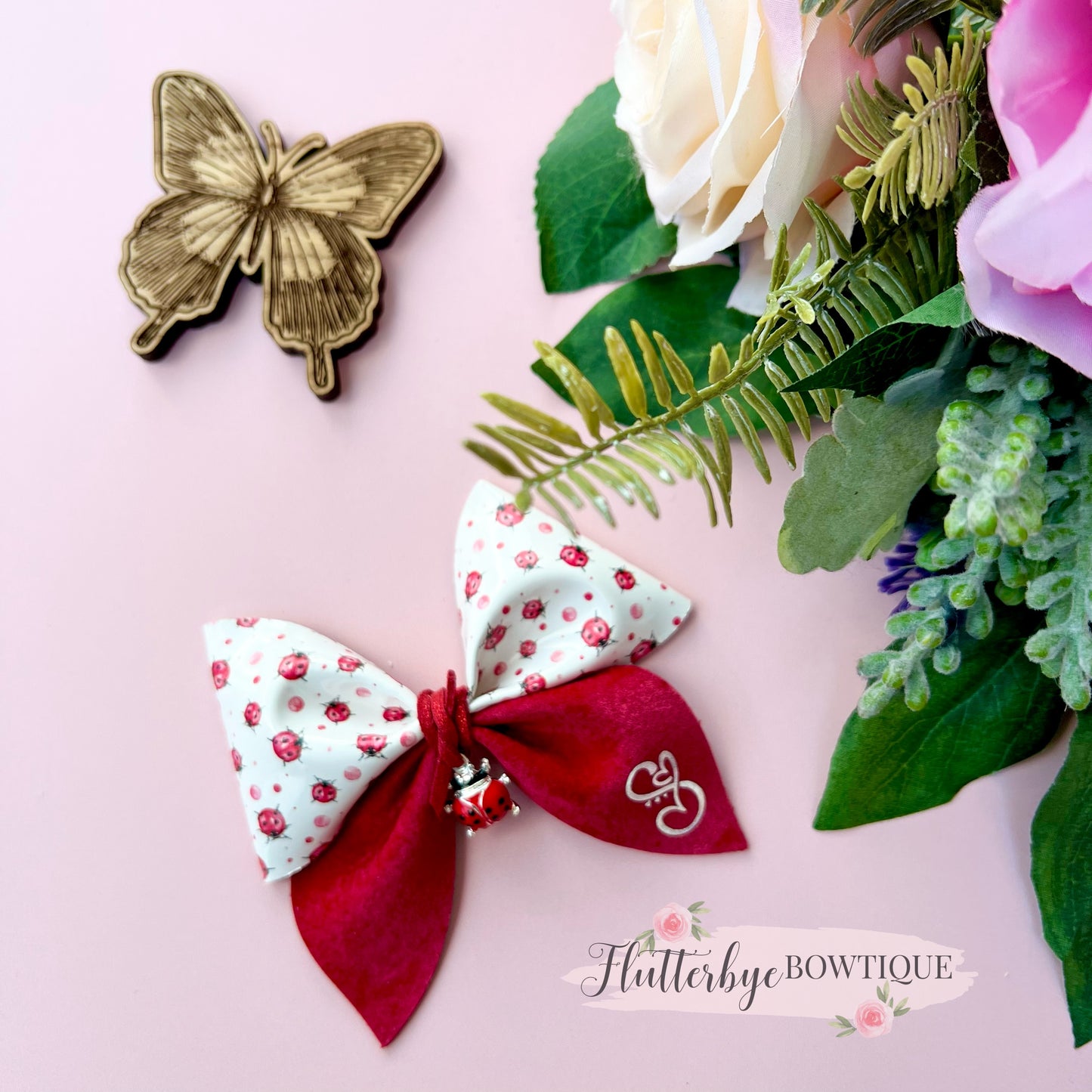 Ladybird pinch Hair Bow
