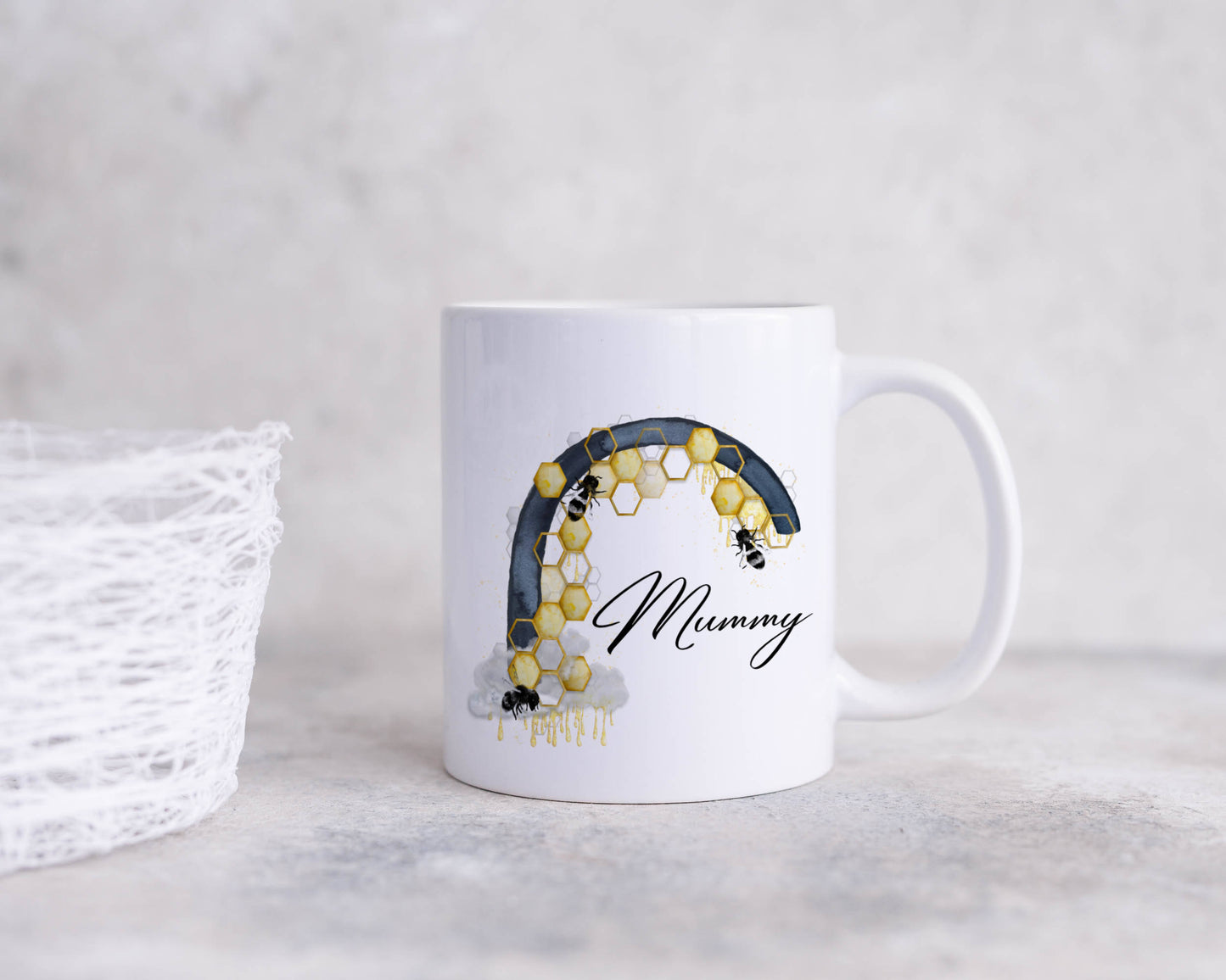 Personalised Rainbow Bees Mug
