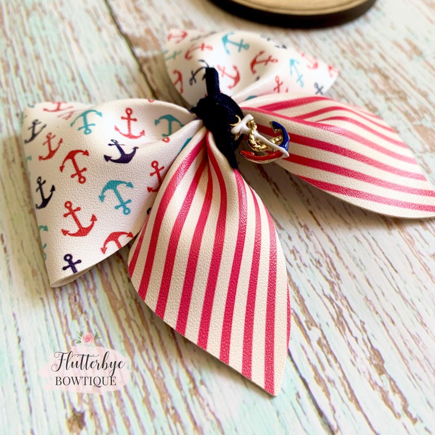 Anchors Away Hair Bow, Nautical Charm Hair Bow
