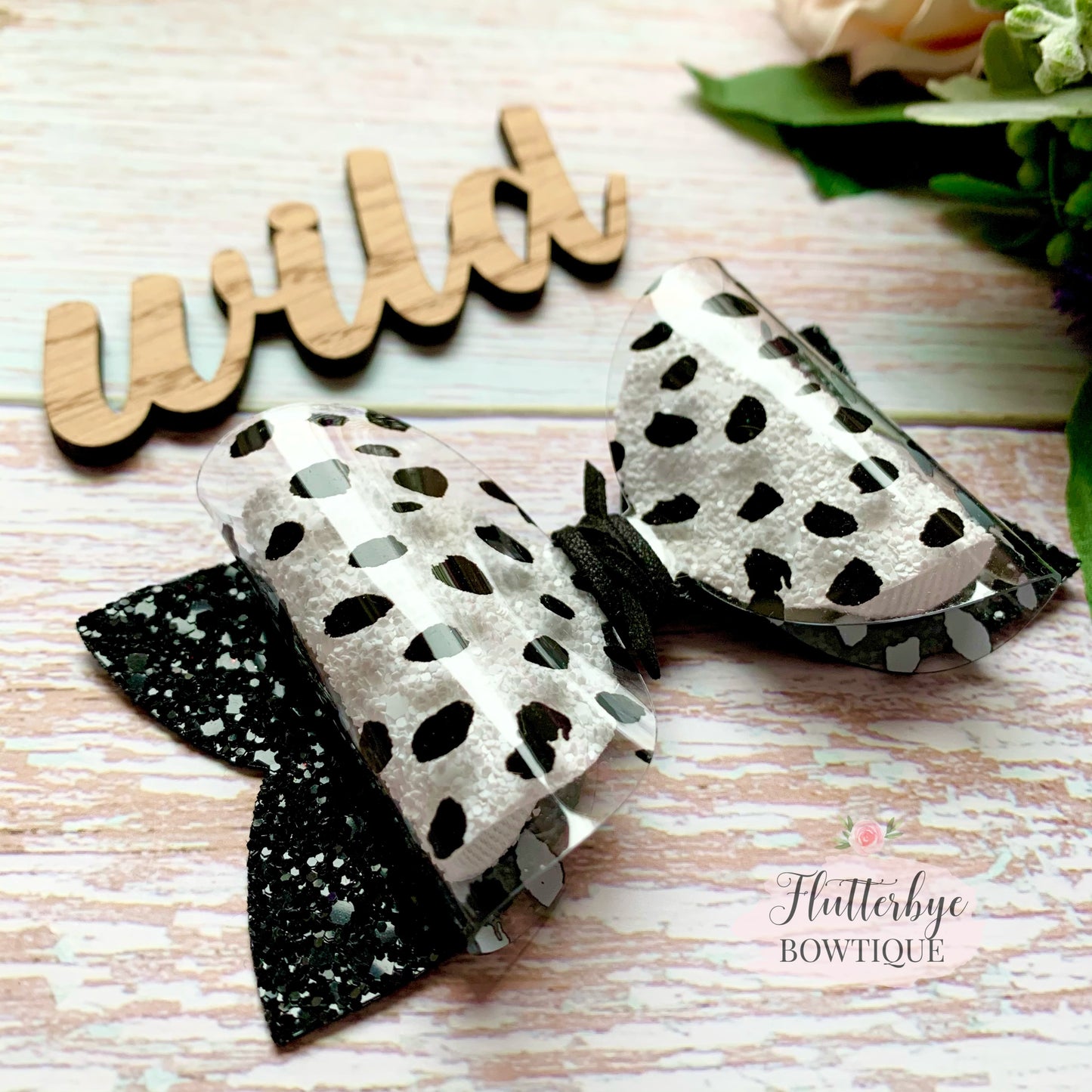 Monochrome Dalmatian Hair Bows