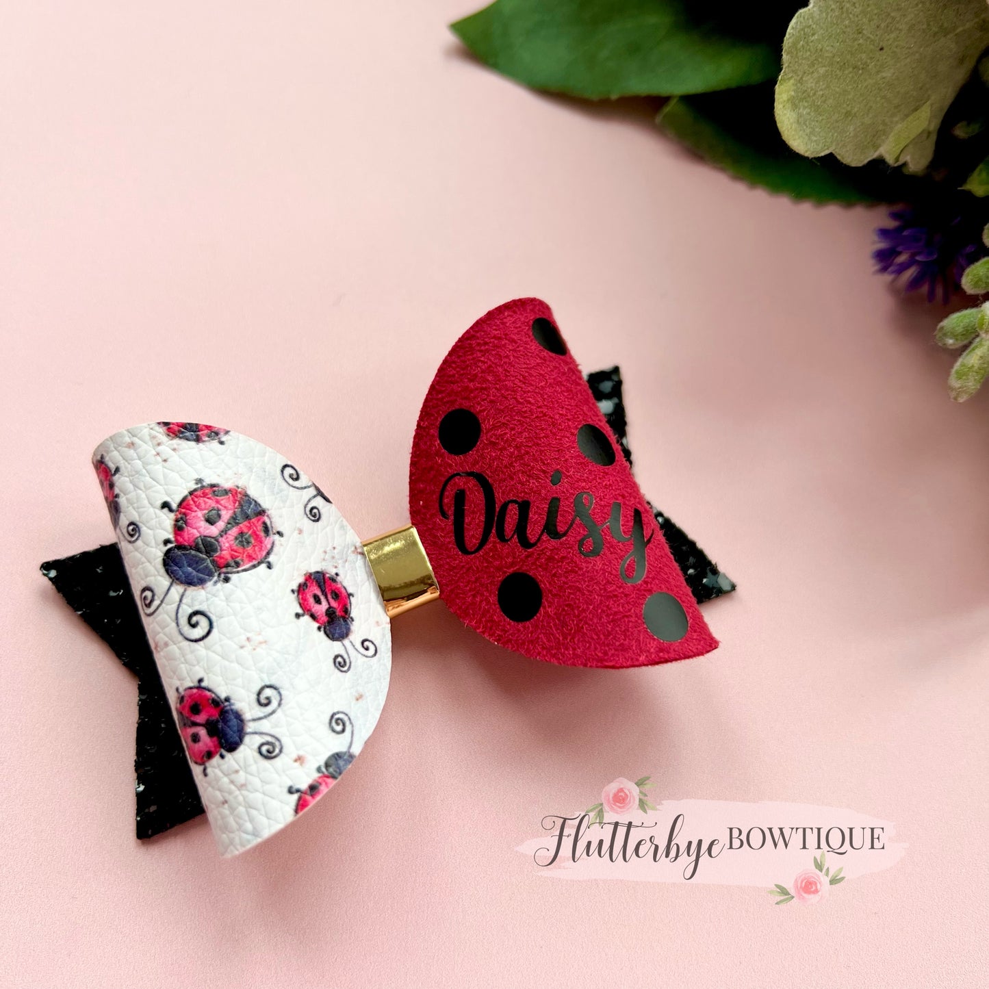 Personalised Ladybird Hair Bow