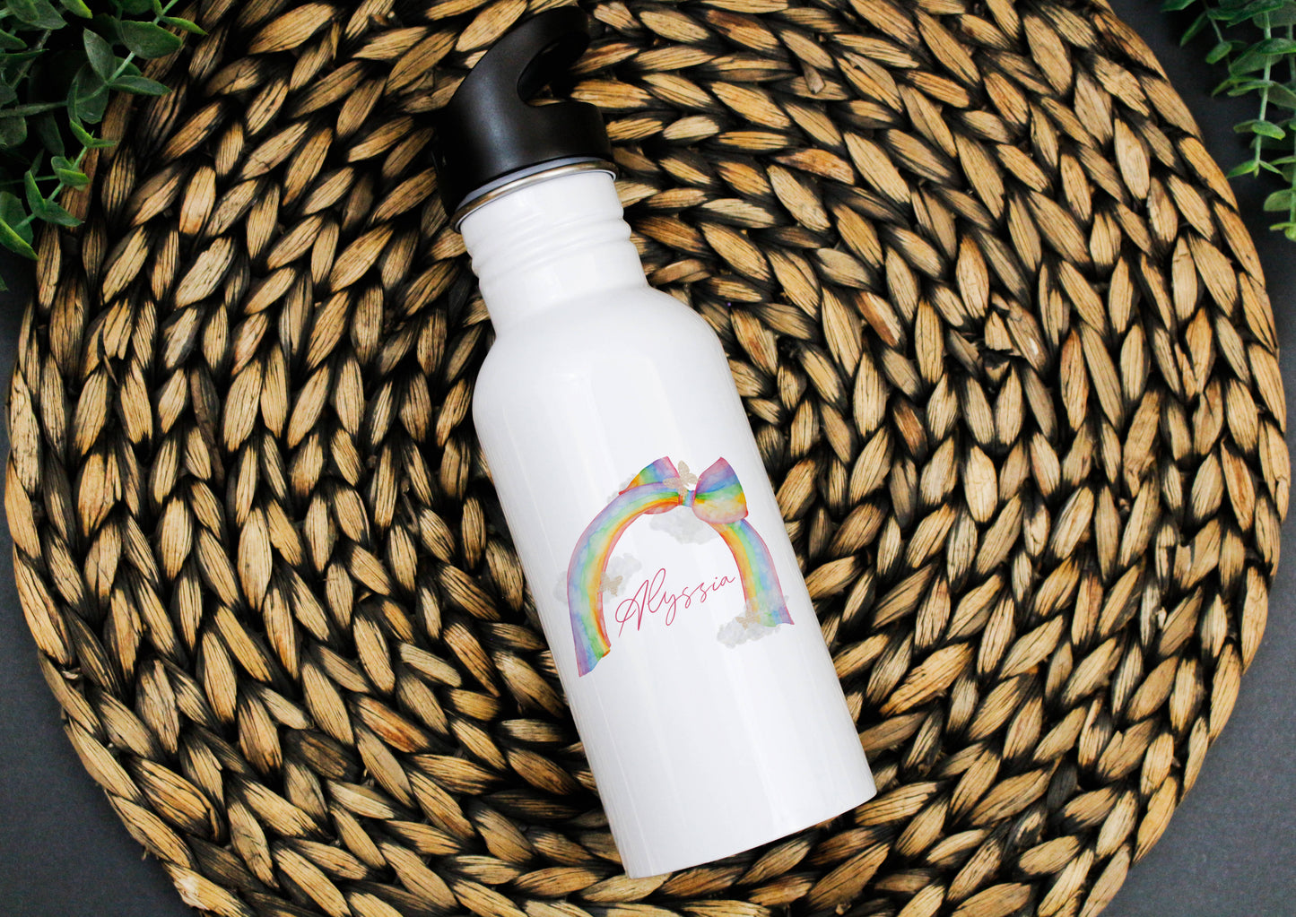 Personalised Ribbon Rainbow Bottle
