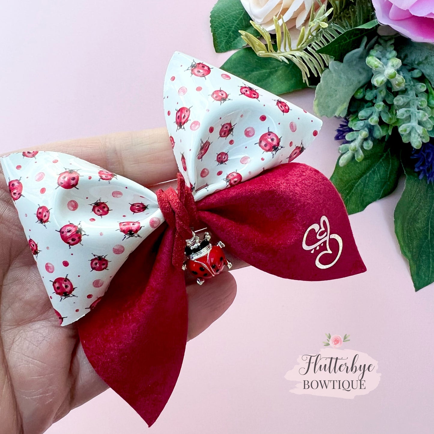 Ladybird pinch Hair Bow