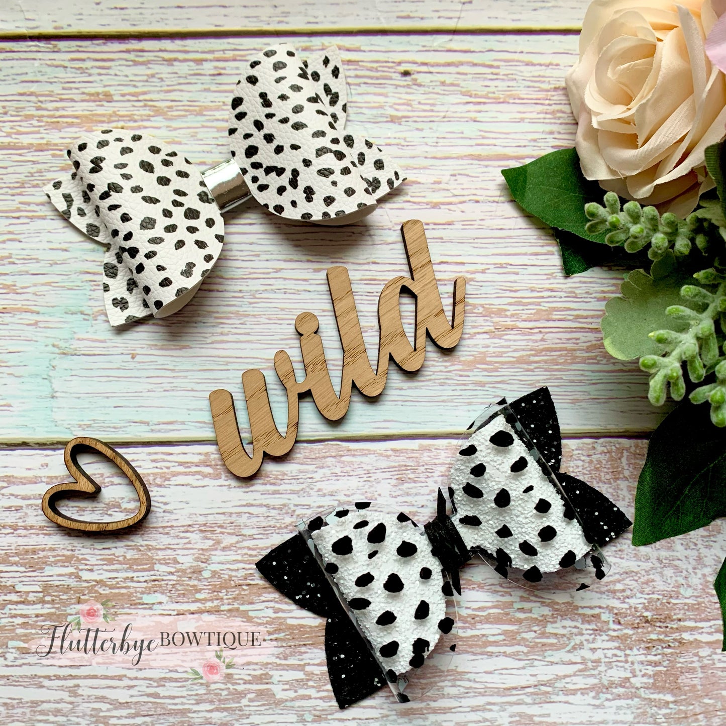 Monochrome Dalmatian Hair Bows