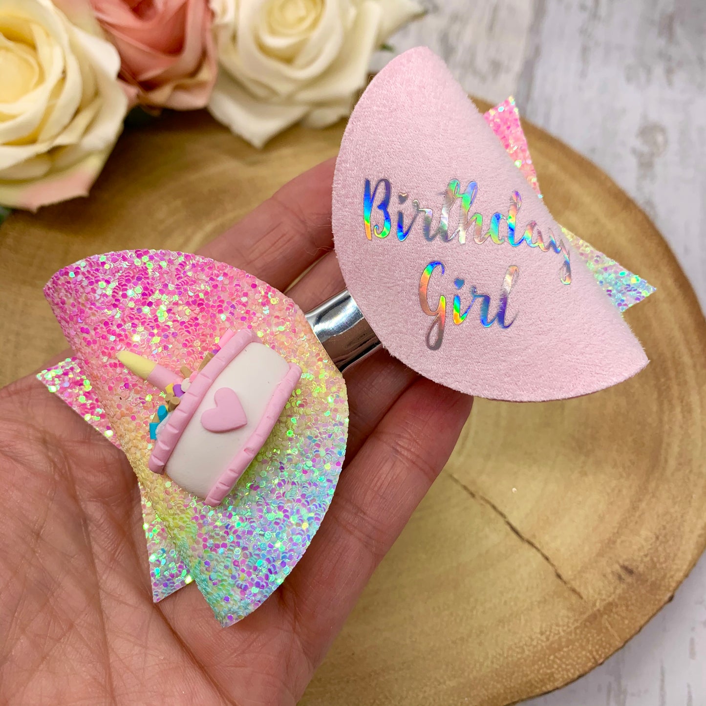 Birthday Hair Bows, Birthday Cake Hair Bow - Flutterbye Bowtique