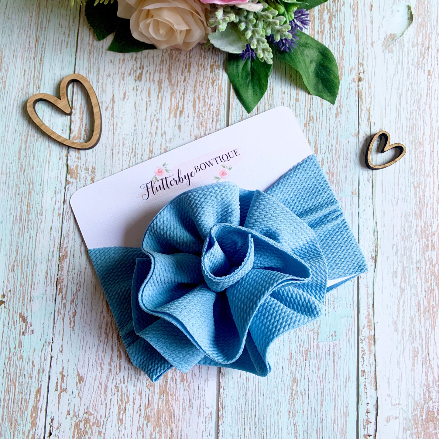 Soft flower head wrap, stretchy baby headband