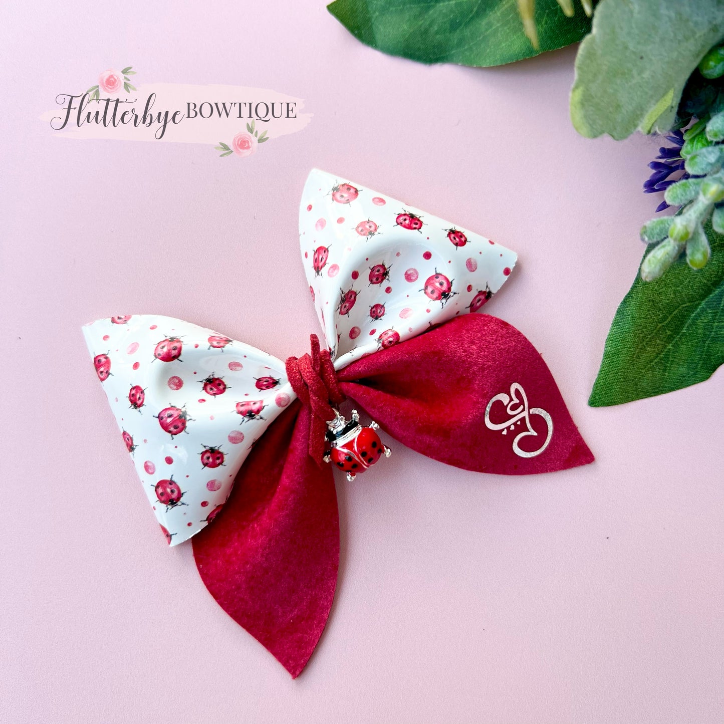 Ladybird pinch Hair Bow