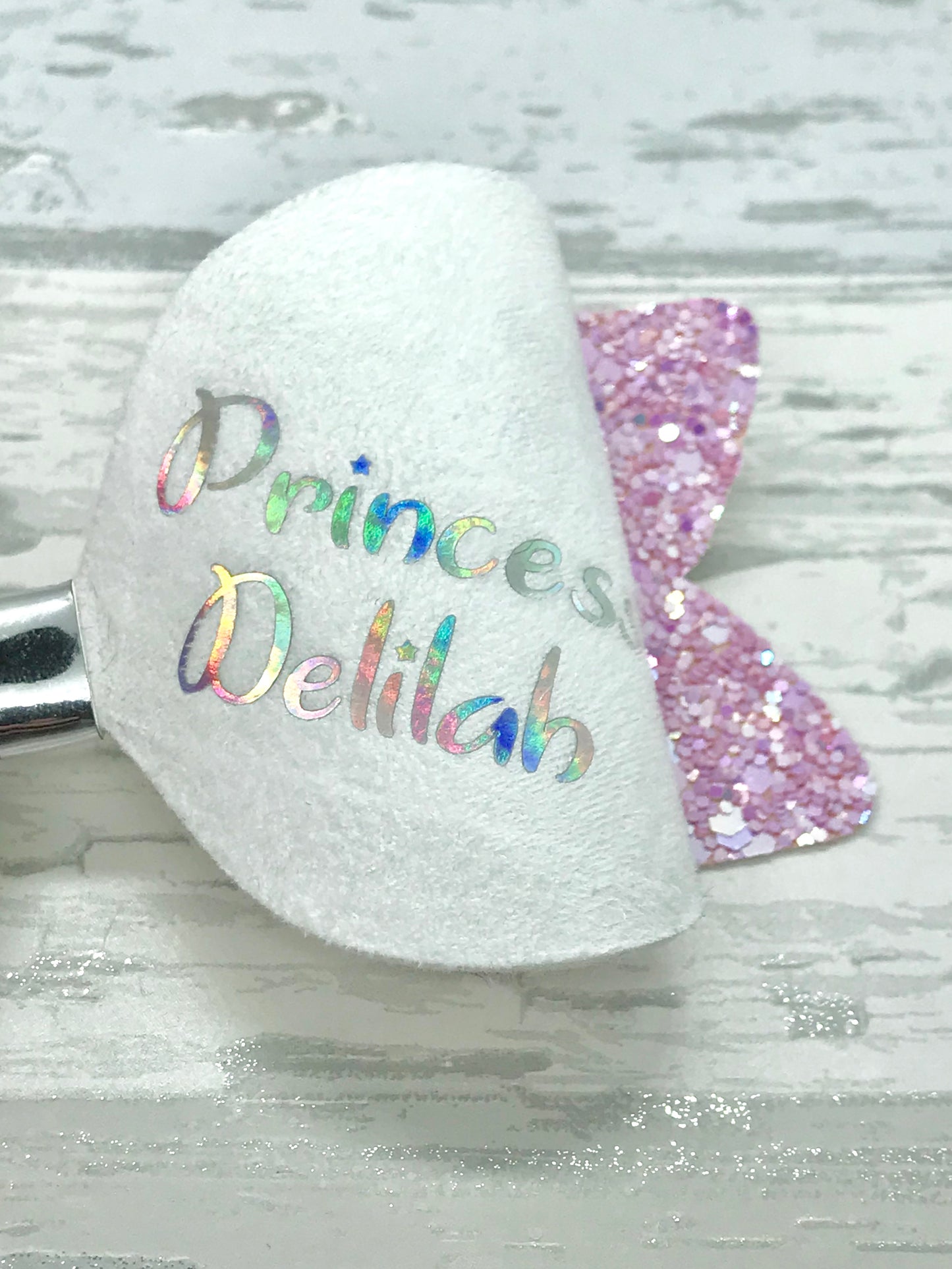Personalised Princess Hair Bow - Flutterbye Bowtique