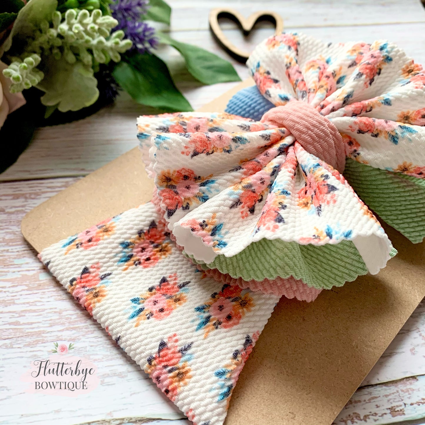 Spring Floral Ruffle head wrap, stretchy baby headband