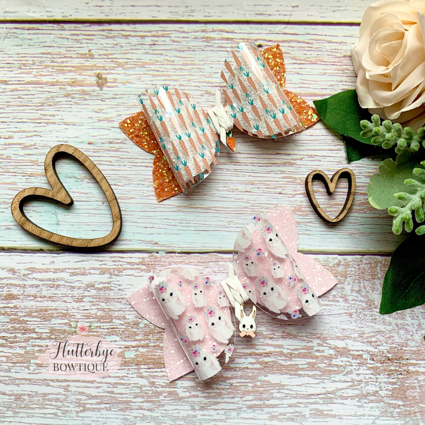 Pretty Bunny Sparkle Glitter Hair Bow