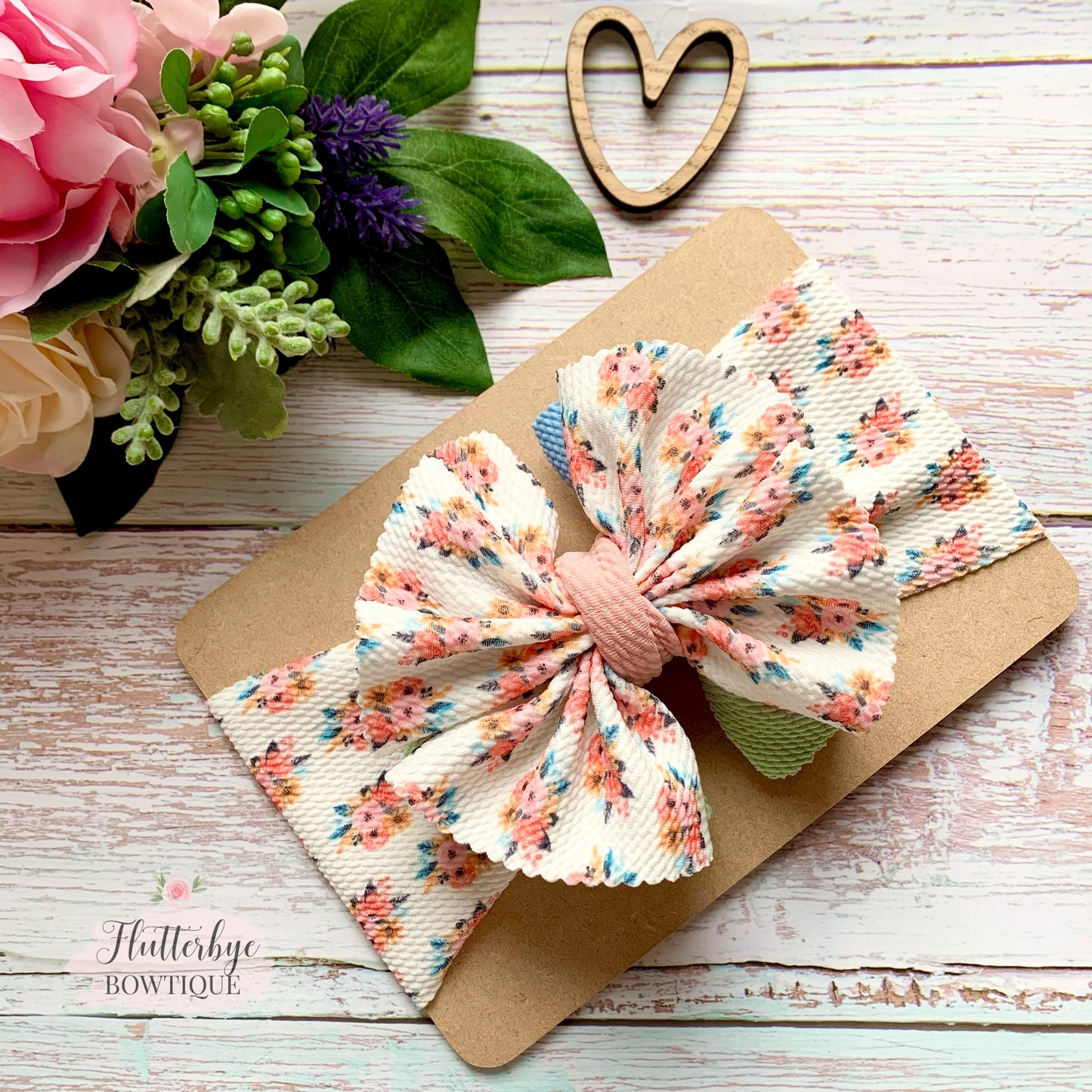 Spring Floral Ruffle head wrap, stretchy baby headband