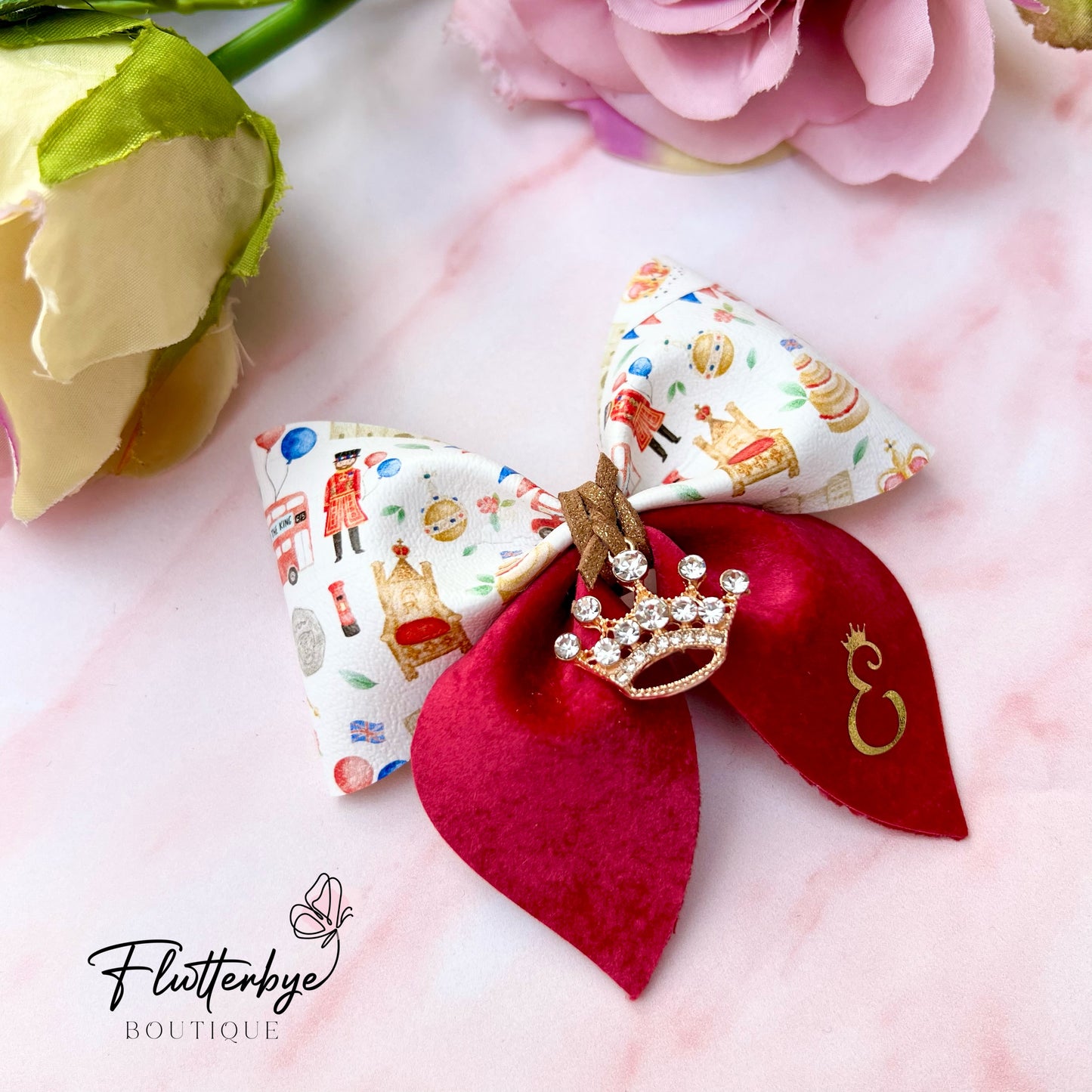 Coronation Pinch Crown Charm Hair Bow