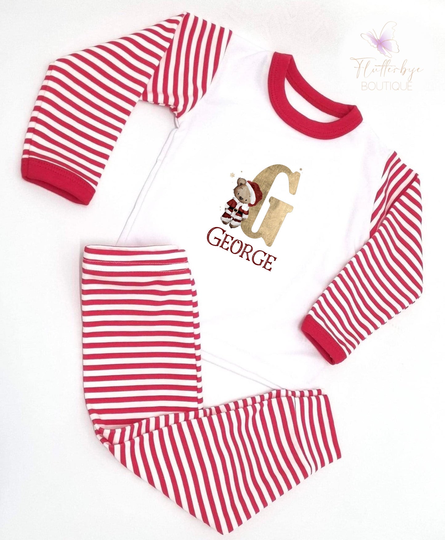 Personalised Christmas Santa Bear Pyjamas