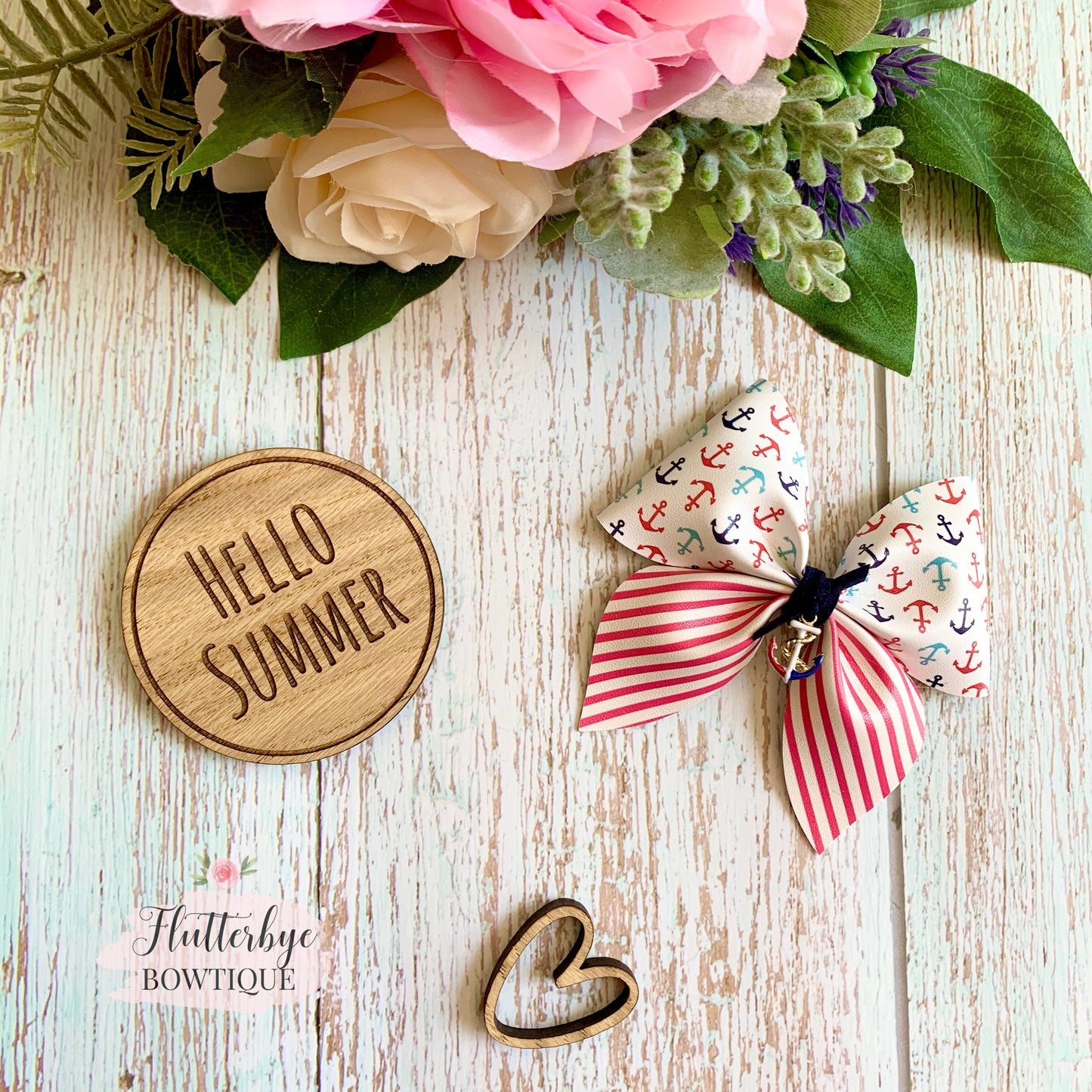 Anchors Away Hair Bow, Nautical Charm Hair Bow