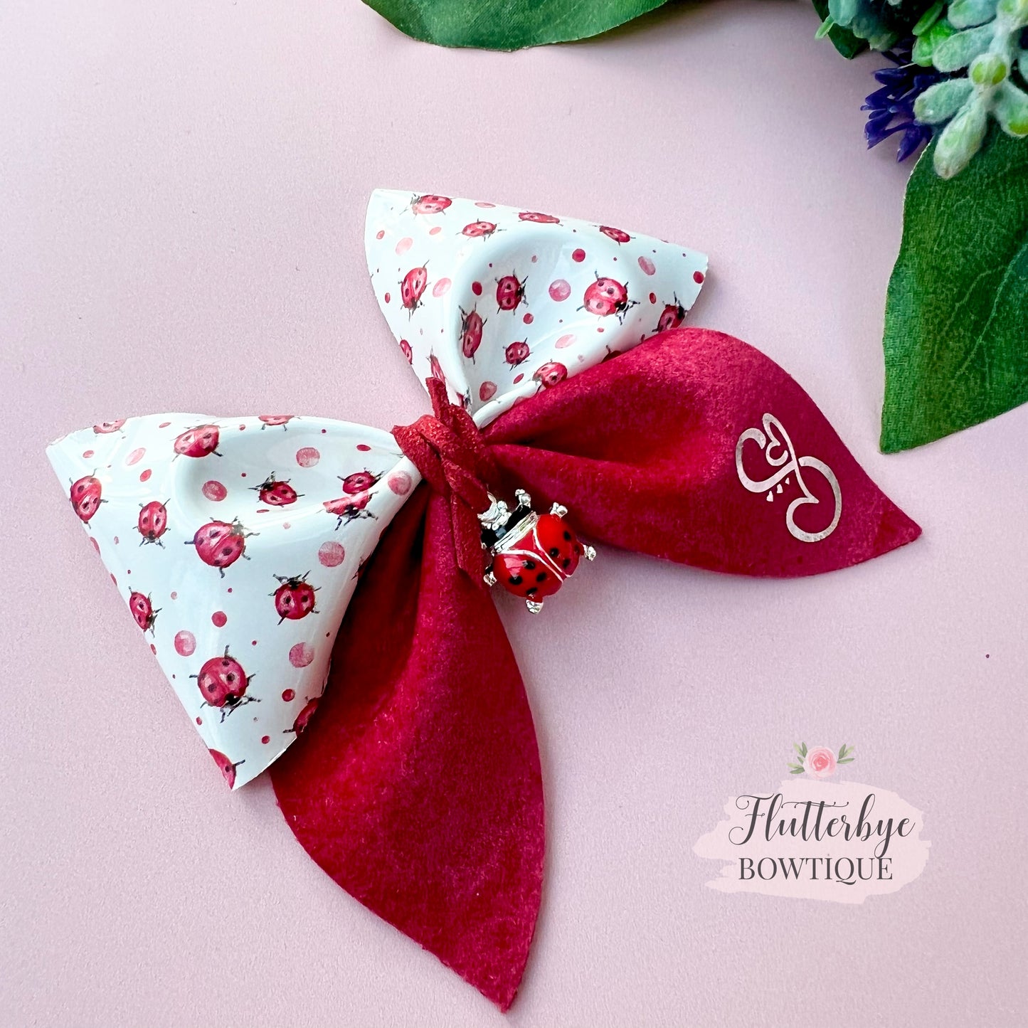 Ladybird pinch Hair Bow