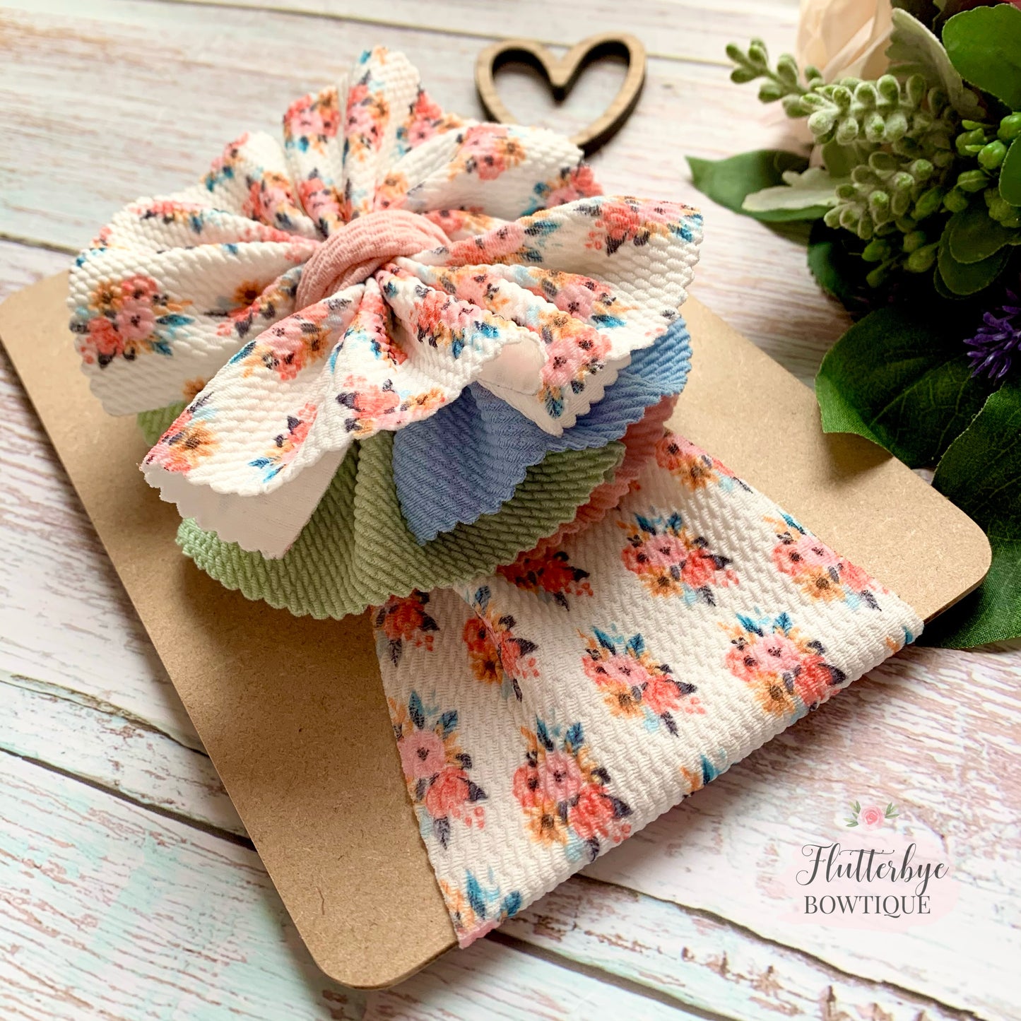 Spring Floral Ruffle head wrap, stretchy baby headband