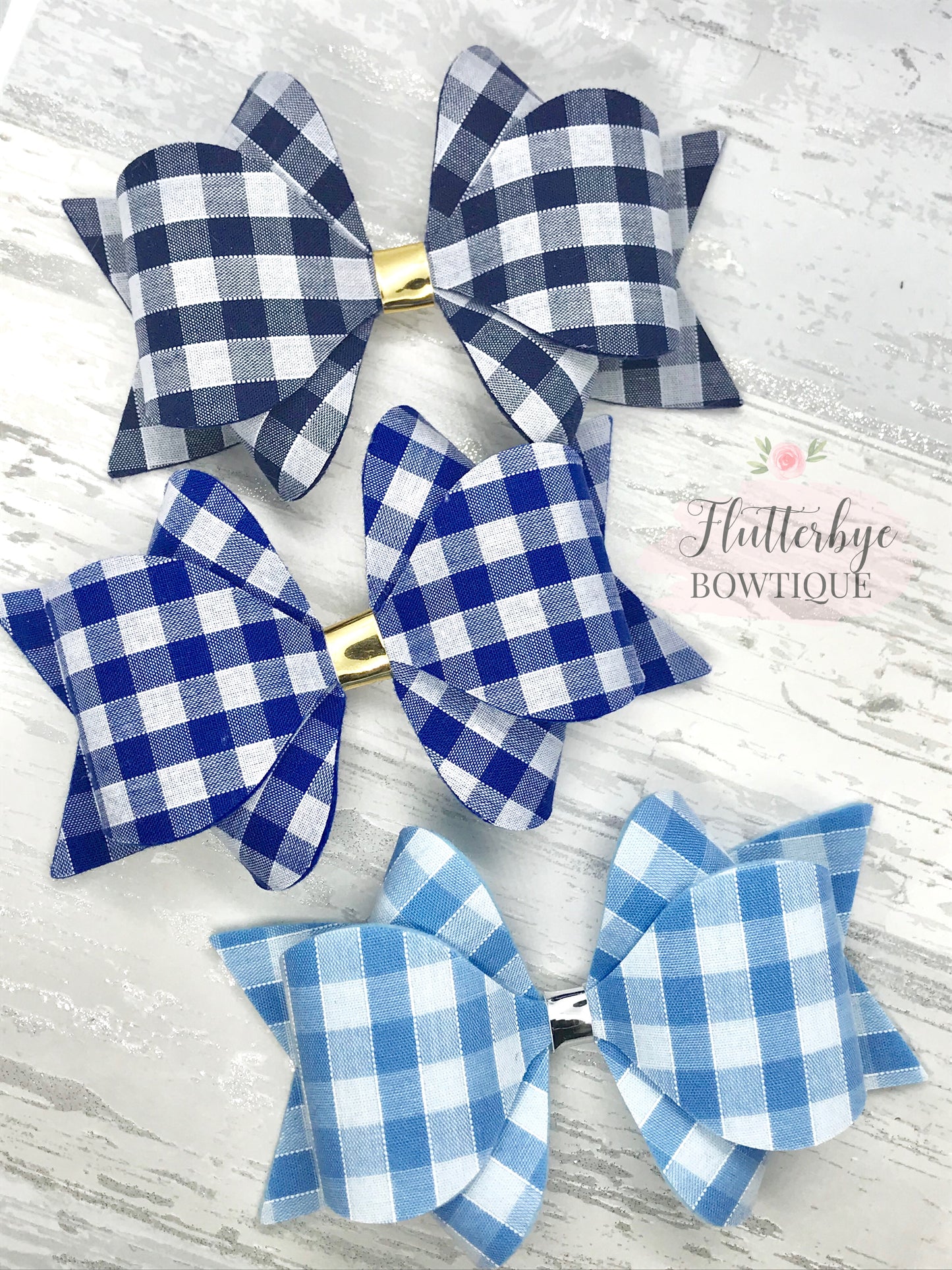 Small School 3 Bow Set - Flutterbye Bowtique