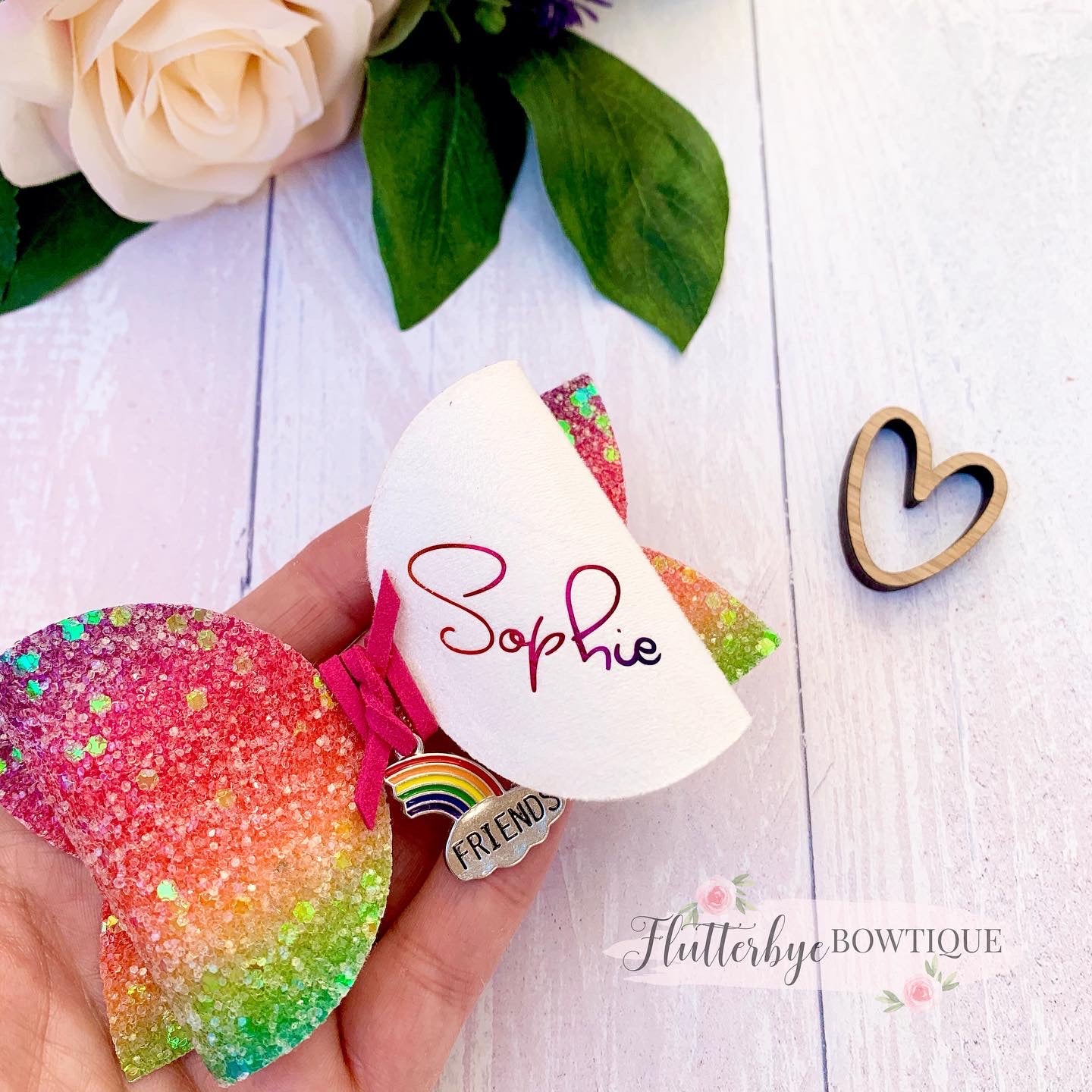 Best Friends Hair Clips, BFF Matching Charm bow
