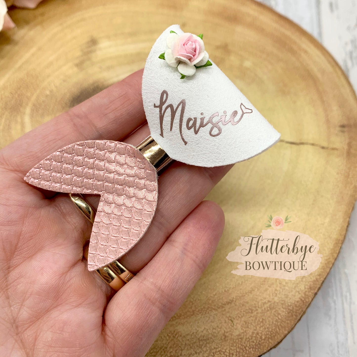 Blush Pink Mermaid Hair Bow - Flutterbye Bowtique