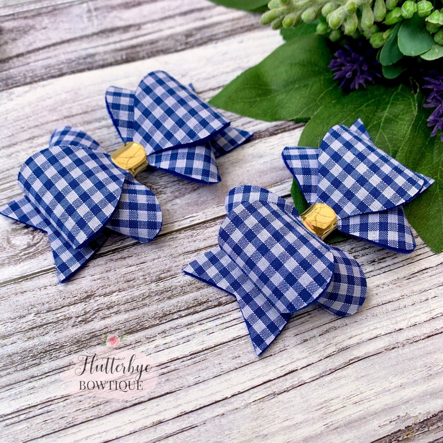 Large School Hair Bows, School Gingham Hair Bow