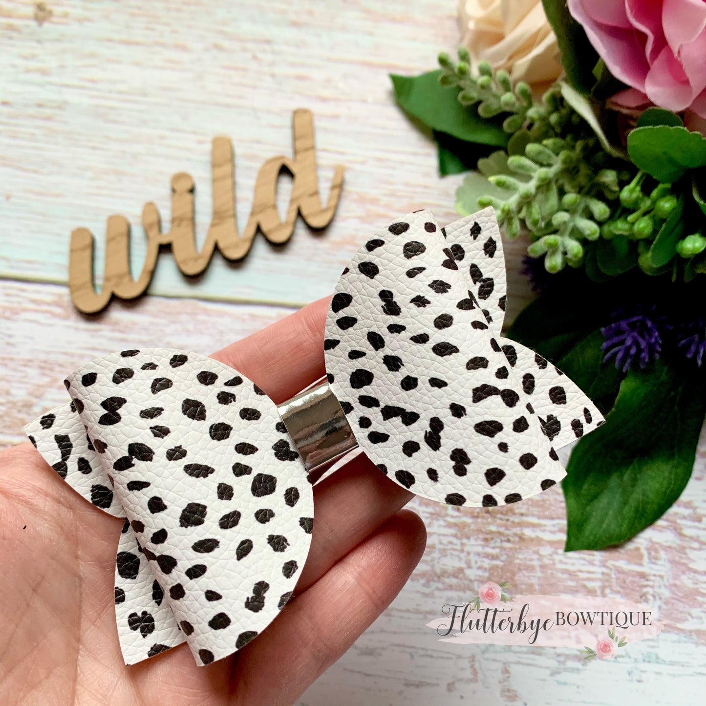 Monochrome Dalmatian Hair Bows