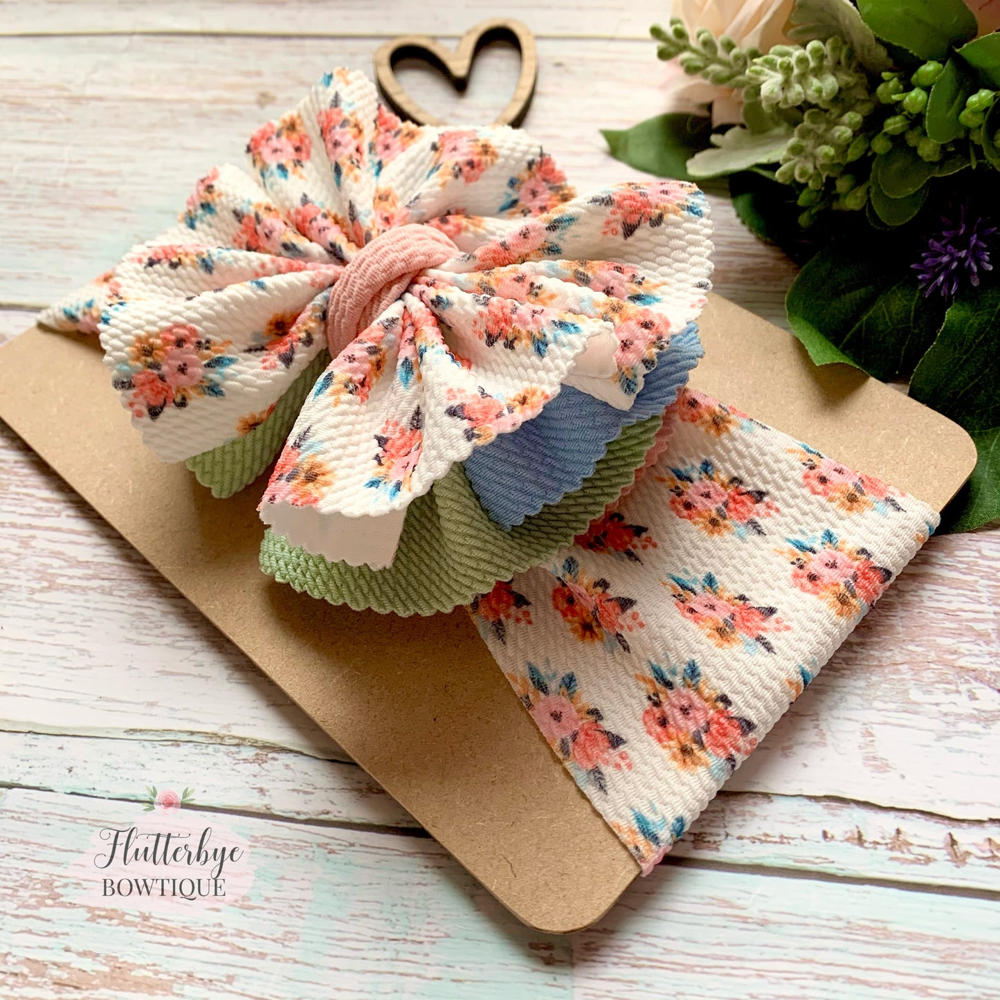 Spring Floral Ruffle head wrap, stretchy baby headband