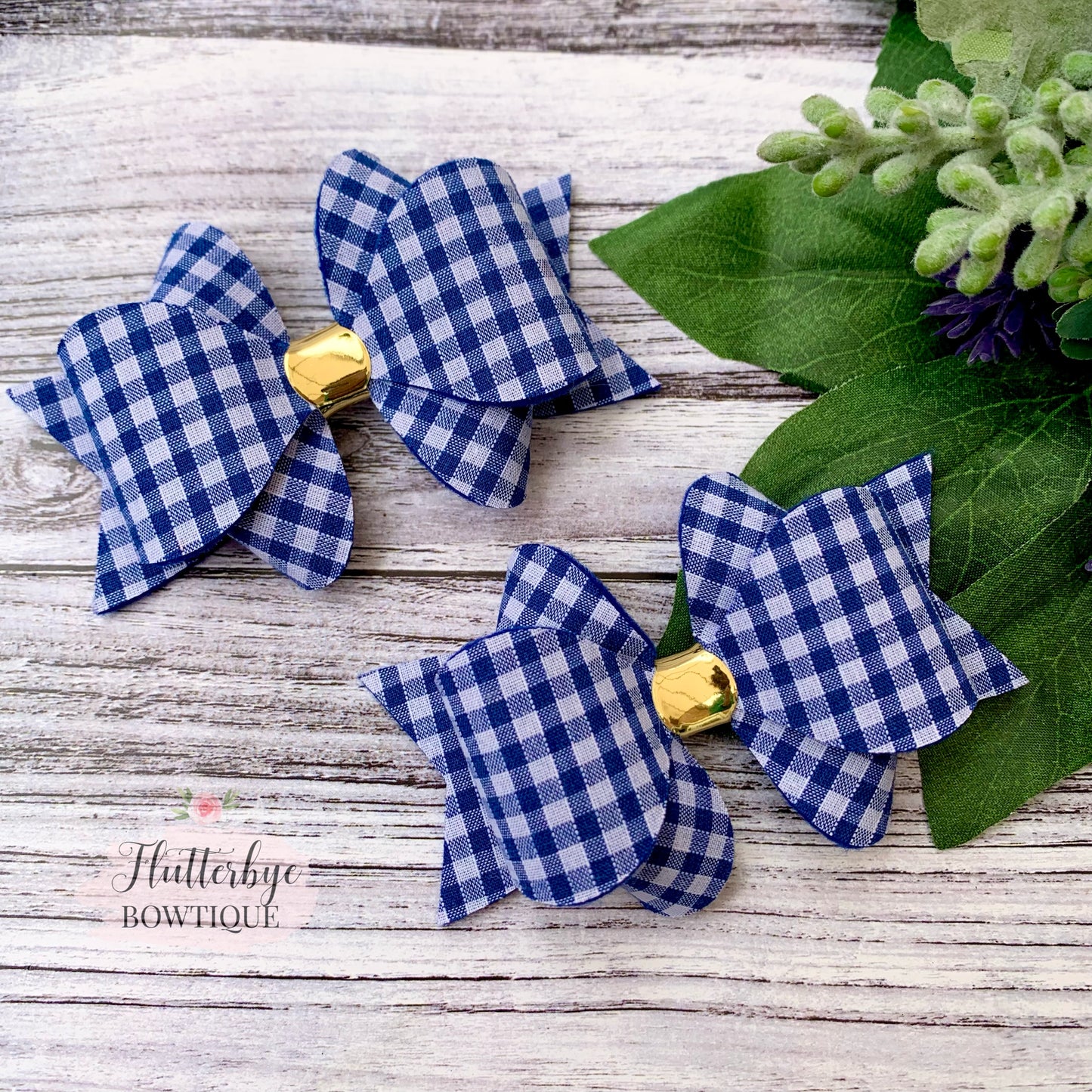 Large School Hair Bows, School Gingham Hair Bow
