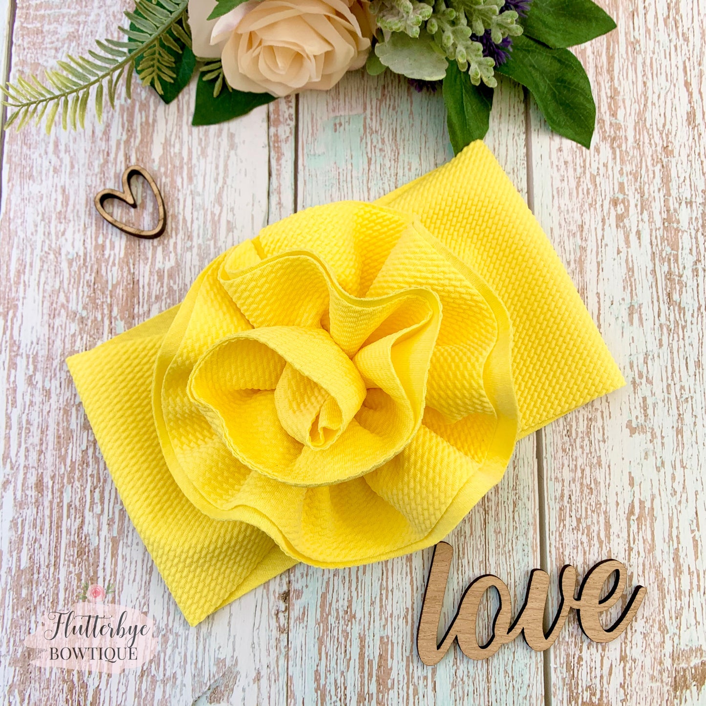 Soft flower head wrap, stretchy baby headband